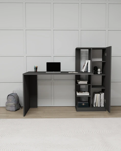 Arnetti Yağız Dolaplı Çalışma Masası Antrasit - 2