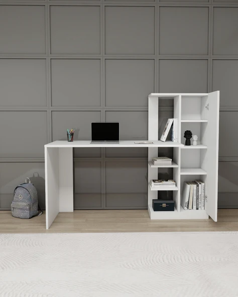 Arnetti Yağız Dolaplı Çalışma Masası Beyaz - 2