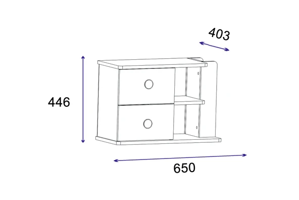 Arnetti Valerin Çekmeceli Modern Komodin Atlantik Çam Antrasit - Resim 6