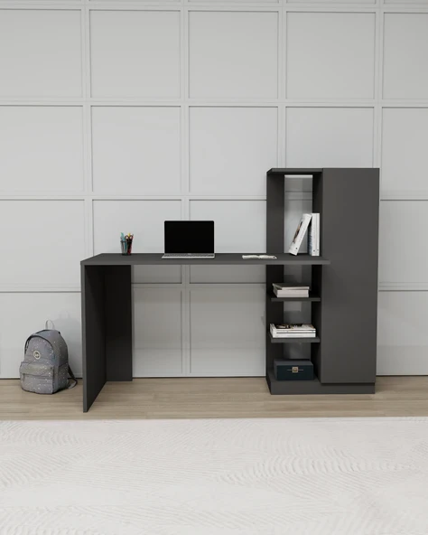 Arnetti Yağız Dolaplı Çalışma Masası Antrasit - 1