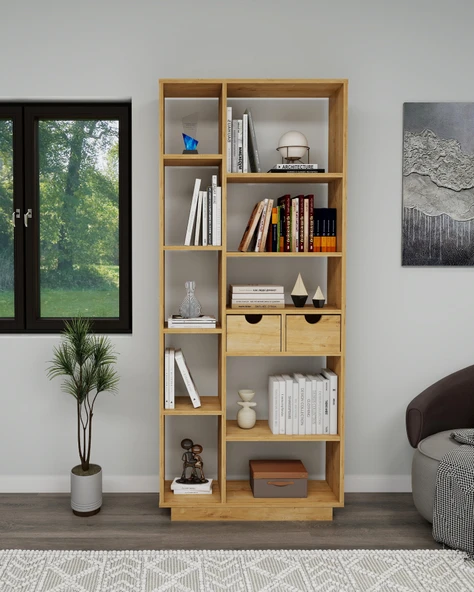 Arnetti Luma 10 Bölmeli 2 Dolaplı Modern Kitaplık Safirmeşe - Luma - 1