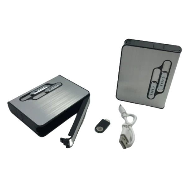 İsme Özel USB ŞARJLI SİGARA ÇIKARAN TABAKA ÇAKMAKLI TABAKA