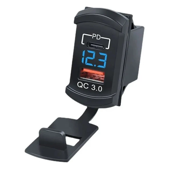 Concord CH-32 Çift Usb Girişli Qc 3.0a Pd Dijital Göstergeli Usb Araç Şarj