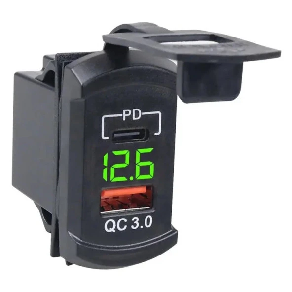 Concord CH-32 Çift Usb Girişli Qc 3.0a Pd Dijital Göstergeli Usb Araç Şarj - 3