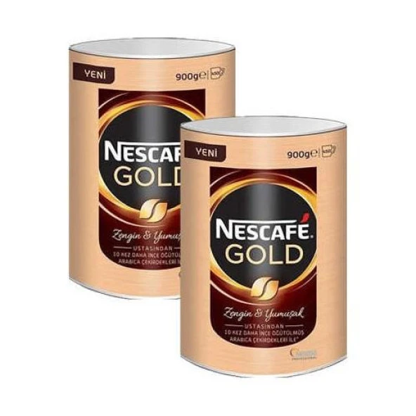 Nescafe Gold Hazır Kahve 900 Gr Teneke X 2 Adet