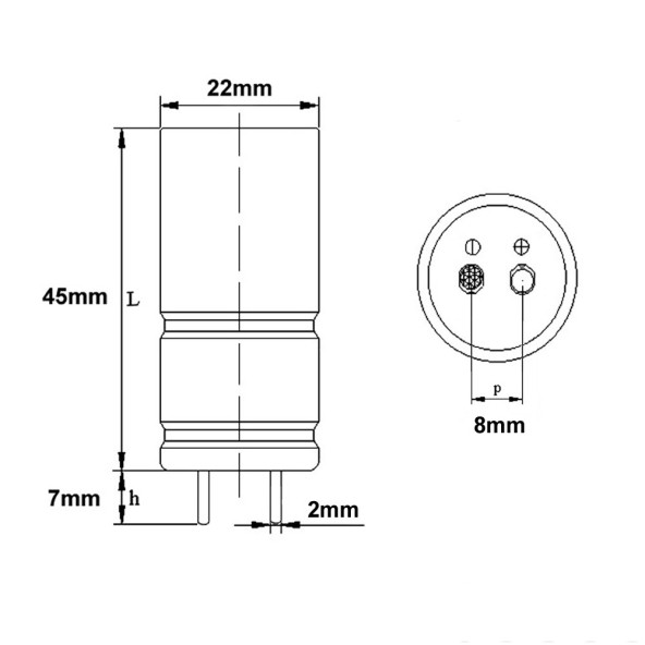 100F 2.7V Süpercap 22x45mm DIP Süper Kapasitör Enerji Depolama Güneş Rüzgar Akü Batarya Güç - 8