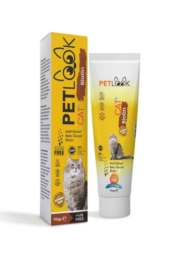 Petlook Kediler İçin Malt Macun Biotin İçerikli 115 gr - 2