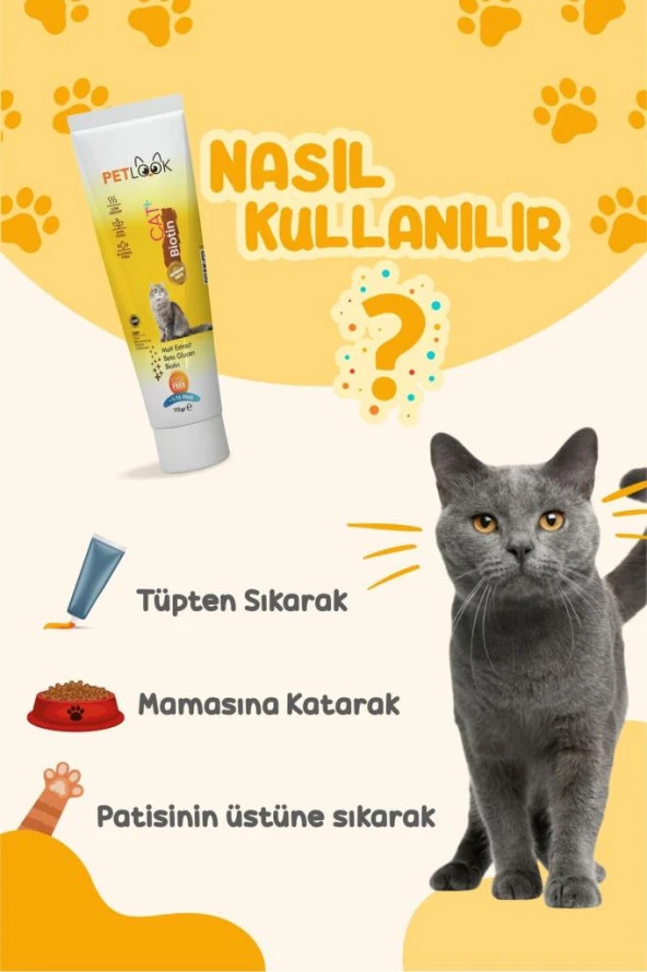 Petlook Kediler İçin Malt Macun Biotin İçerikli 115 gr - 4