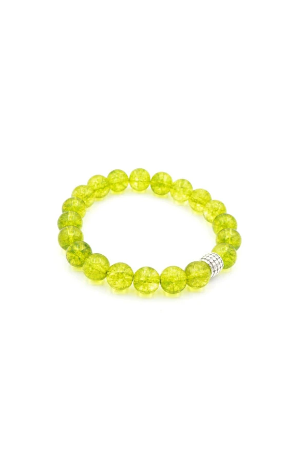Hakiki Doğal Olivin Peridot Taşı Bileklik 10 Mm