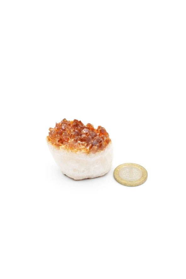 Hakiki Doğal Brezilya Sitrin Taşı Kaya Parçası 111 Gram - 4