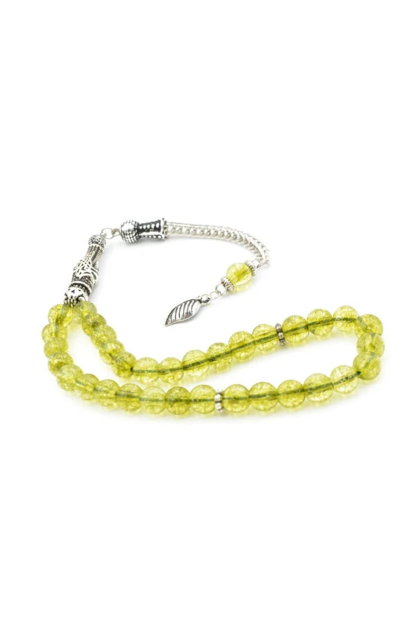 Küre Kesim Orijinal Olivin Taşı Tesbih 6 Mm - Resim 2