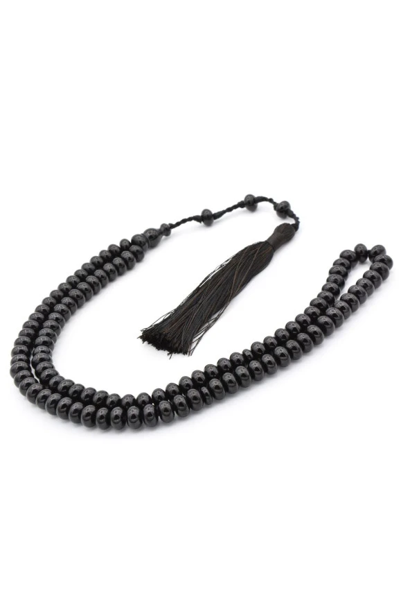 Saçaklı Sistemli 99 luk Siyah Katalin Tesbih - Resim 3