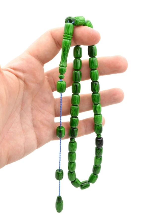 Sistemli Kapsül Kesim Kanayan Bağa Yeşil Katalin Tesbih - Resim 4