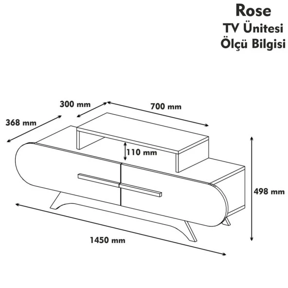 Variant Mobilya Rose Tv Ünitesi - Ceviz / Beyaz - 2