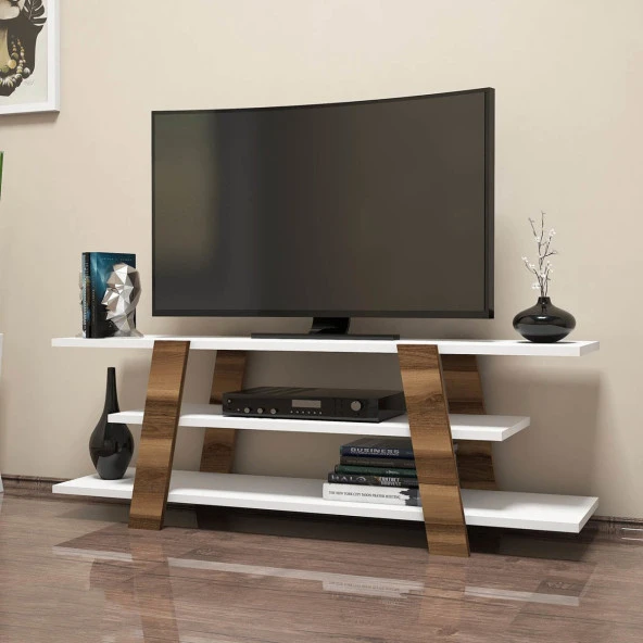 Variant Mobilya Flower Tv Ünitesi - Ceviz / Beyaz