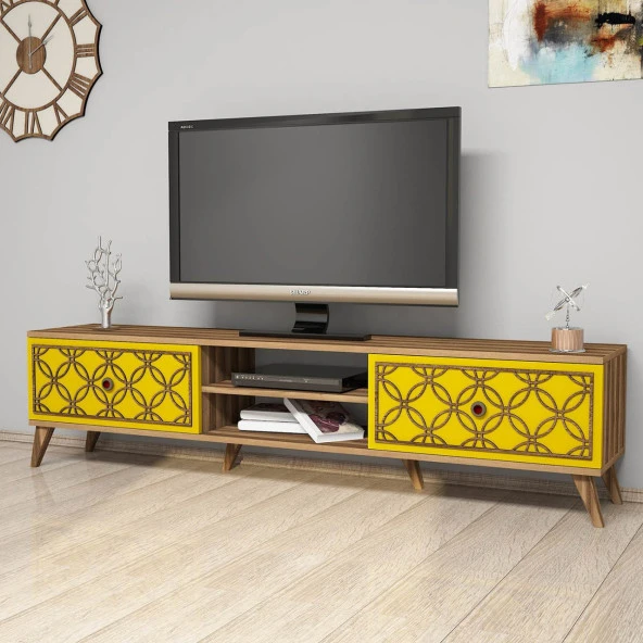Variant Mobilya Class  Tv Ünitesi - Ceviz / Sarı