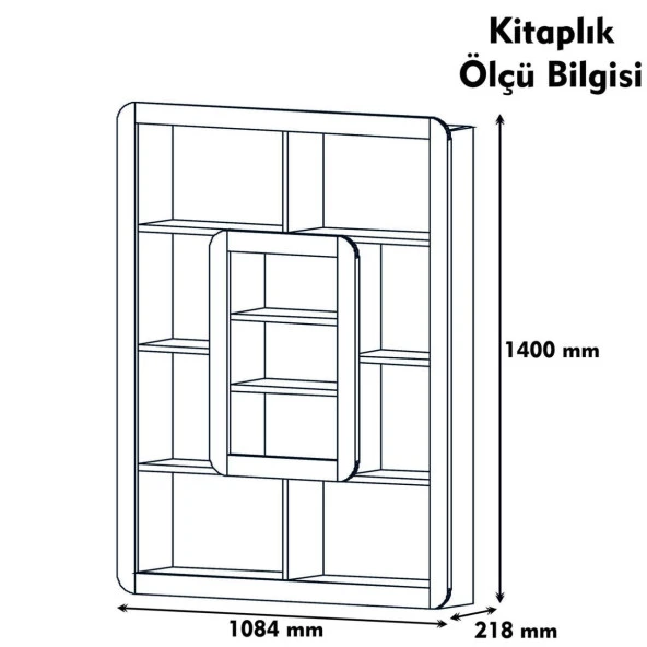 Variant Mobilya Orkide Kitaplık - Beyaz / Sarı - 2