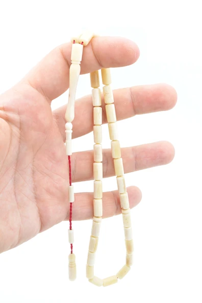 Sistemli Kapsül Kesim İri Boy Balina Kemiği Tesbih - Resim 4