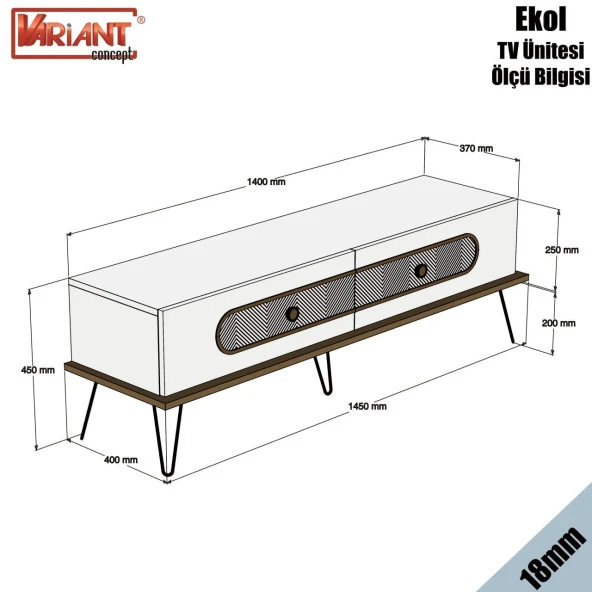 Variant Mobilya Ekol Tv Ünitesi - Ceviz - Resim 2