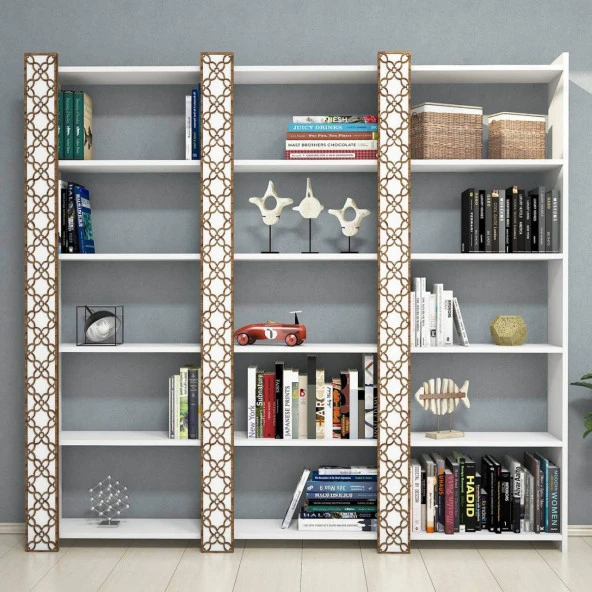 Variant Mobilya City Üçlü Kitaplık - Beyaz - 2