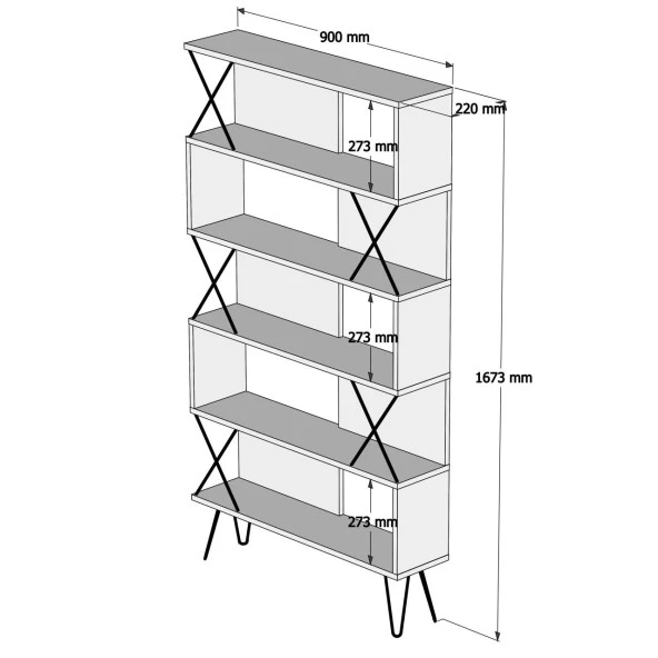 Variant Mobilya Extra Kitaplık - Meşe - 3