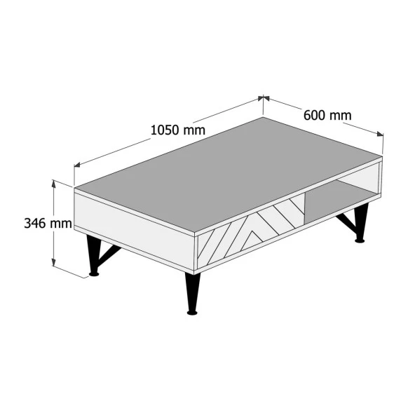 Variant Mobilya Londra Orta Sehpa - Ceviz / Siyah Mermer
