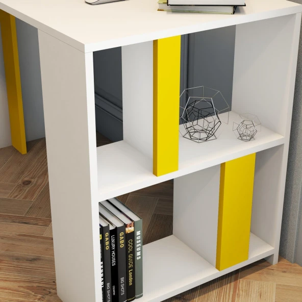 Variant Mobilya Lima Çalışma Masası - Beyaz / Sarı - 4