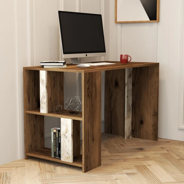 Variant Mobilya Lima Çalışma Masası - Ceviz / Beyaz Mermer - 2