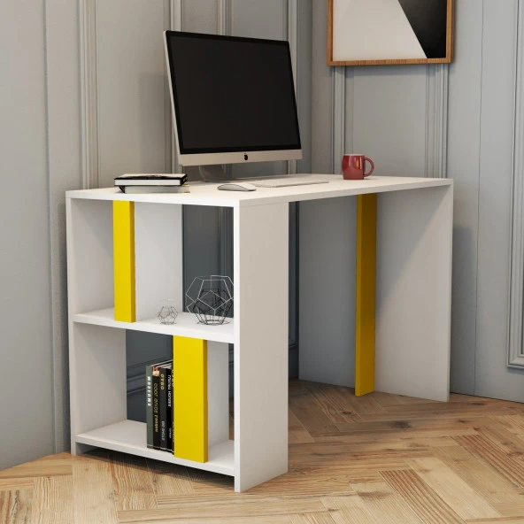 Variant Mobilya Lima Çalışma Masası - Beyaz / Sarı - 2