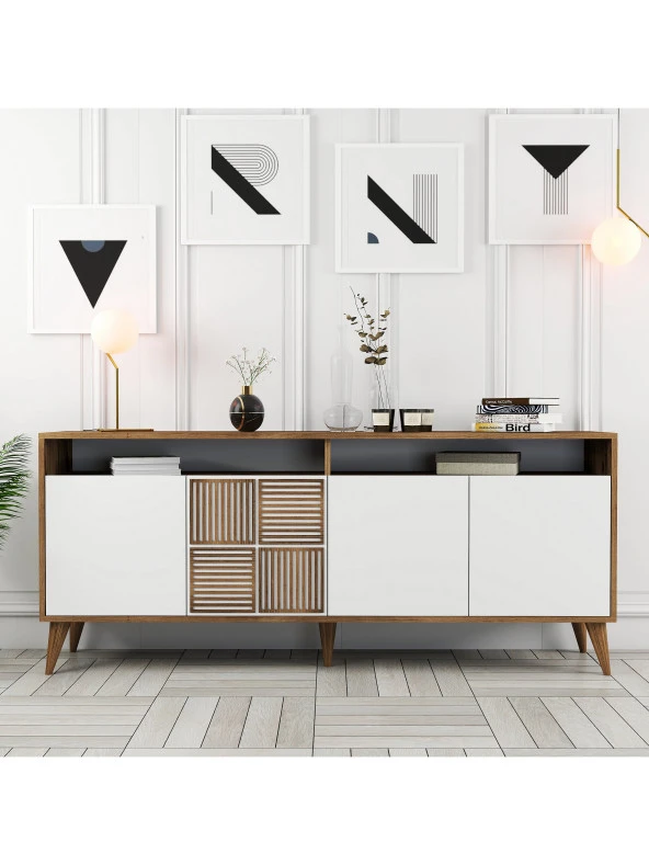 Variant Mobilya Milan Konsol - Ceviz / Beyaz - 3