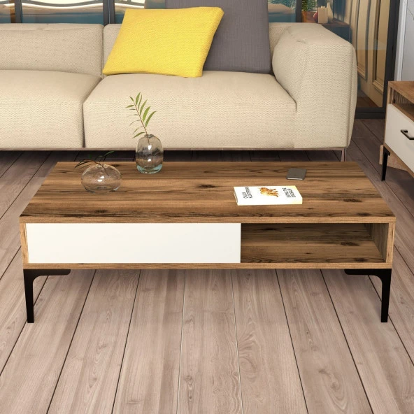 Variant Mobilya İstanbul Tv Ünitesi Ve Orta Sehpa Takımı - Ceviz / Krem - Resim 6