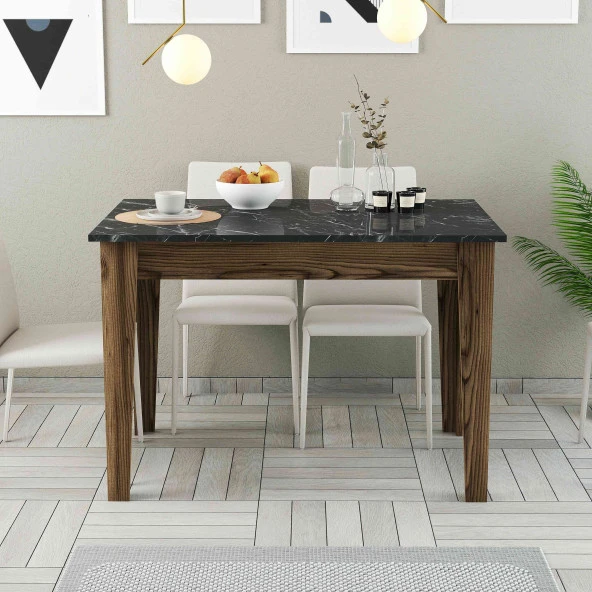 Variant Mobilya Kiev Mutfak Masası - Ceviz / Siyah Mermer ürün görseli 1