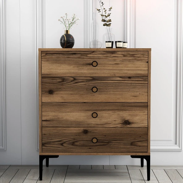 Variant Mobilya Lizbon 4 Çekmece Şifonyer - Ceviz / Ceviz - 2