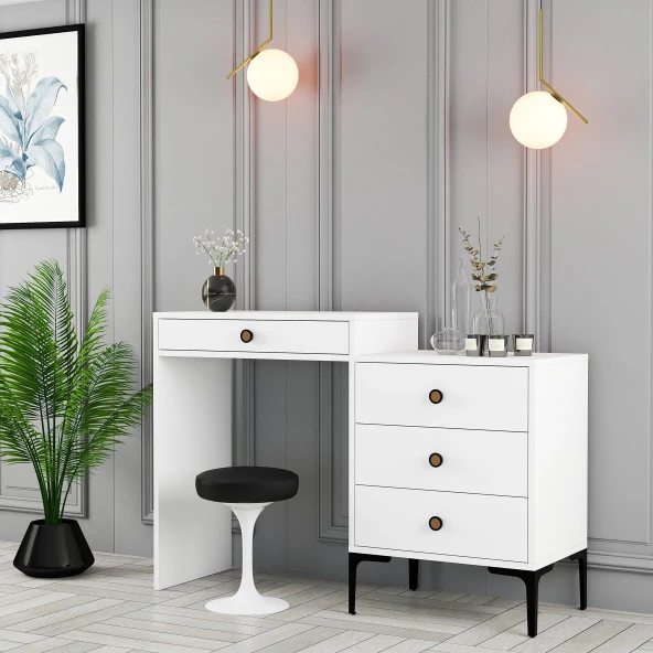 Variant Mobilya Lizbon Makyaj Masası - Beyaz / Beyaz - 2