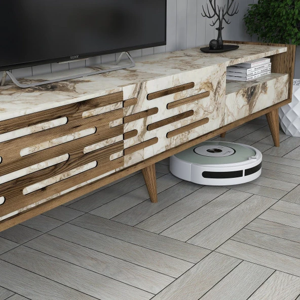 Variant Mobilya Valensiya Tv Ünitesi Ve Orta Sehpa Takımı - Ceviz / Beyaz Mermer - 5