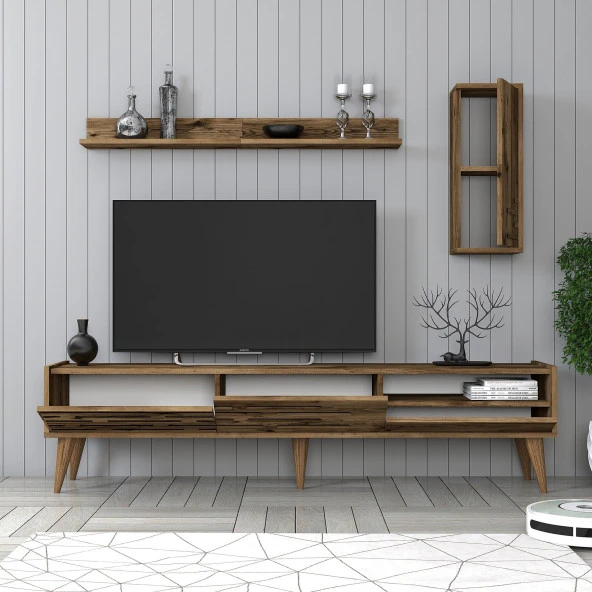 Variant Mobilya Valensiya Tv Ünitesi Ve Orta Sehpa Takımı - Ceviz / Ceviz - 3