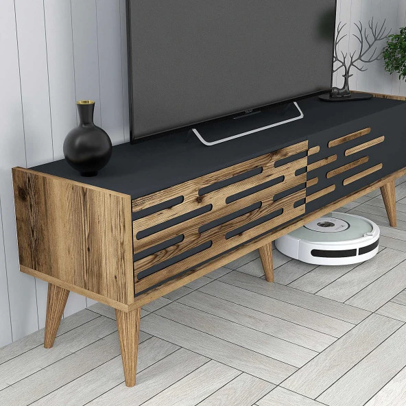 Variant Mobilya Valensiya 140Cm Tv Ünitesi - Ceviz / Antrasit - Resim 4