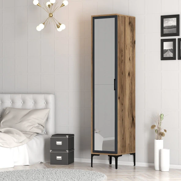 Variant Mobilya Kumsal 1 Kapılı (R) Gardrop - Lidya / Antrasit - Resim 5