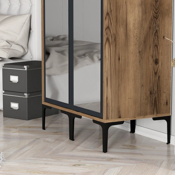 Variant Mobilya Kumsal 2 Kapılı (Rr) Gardrop - Lidya / Antrasit - 4