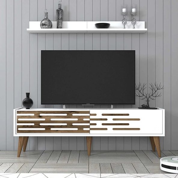 Variant Mobilya Valensiya 140Cm Tv Ünitesi Ve Orta Sehpa Takımı - Beyaz / Beyaz - 3