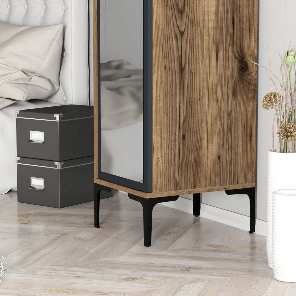 Variant Mobilya Kumsal 1 Kapılı (R) Gardrop - Lidya / Antrasit - Resim 7