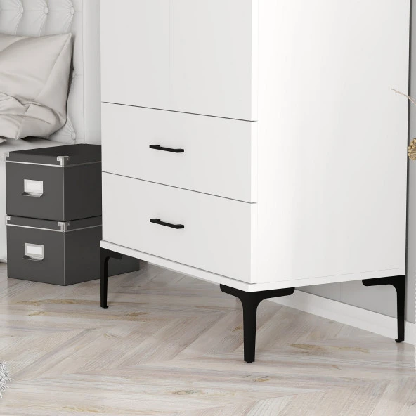 Variant Mobilya Kumsal 2 Kapılı (T) Gardrop - Beyaz / Beyaz - Resim 3