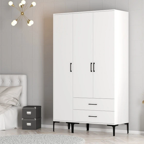 Variant Mobilya Kumsal 3 Kapılı (St) Gardrop - Beyaz / Beyaz - 4