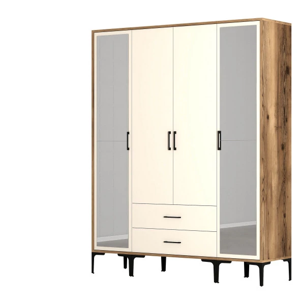 Variant Mobilya Kumsal 4 Kapılı (Rtr) Gardrop - Lidya / Krem - 3
