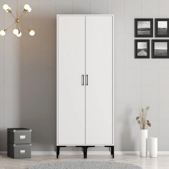 Variant Mobilya Kumsal 2 Kapılı (Ss) Gardrop - Beyaz / Beyaz