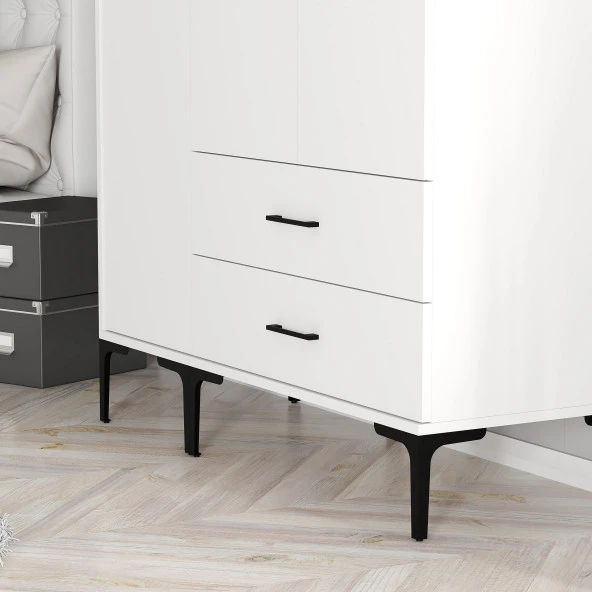 Variant Mobilya Kumsal 3 Kapılı (St) Gardrop - Beyaz / Beyaz - 5