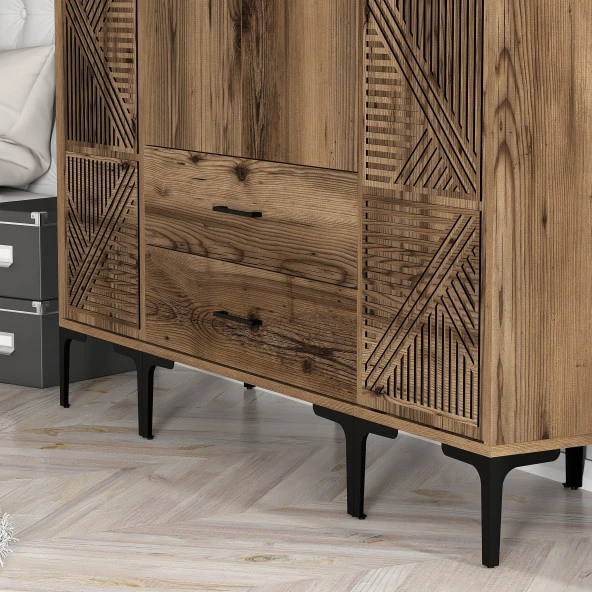 Variant Mobilya Kumsal 4 Kapılı (Ptp) Gardrop - Lidya / Lidya - Resim 3