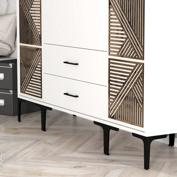 Variant Mobilya Kumsal 4 Kapılı (Ptp) Gardrop - Beyaz / Beyaz - 3