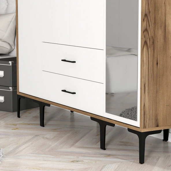 Variant Mobilya Kumsal 4 Kapılı (Str) Gardrop - Lidya / Beyaz - 3