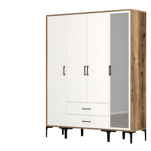 Variant Mobilya Kumsal 4 Kapılı (Str) Gardrop - Lidya / Beyaz - 4